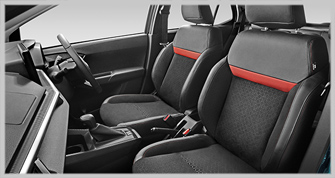 Axia Semi Bucket Seat with Semi-Leather and Stitching | Perodua Axia - Compact Car